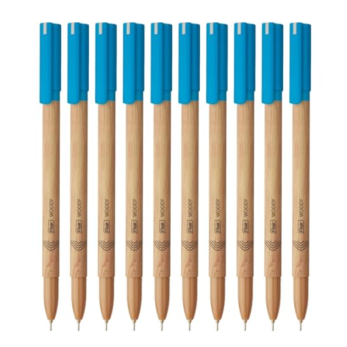 FLAIR Woody 0.7mm Ball Pen Blister Pack | Attractive Woody Design | Smooth Ink Flow System With Low-Viscosity Ink | Smudge Free Writing | Blue Ink, Pack of 10 Pens - Image 2