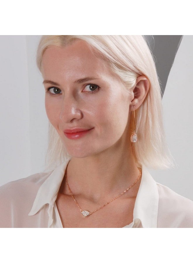 Humble Chic NY Rose Gold Earrings For Women Boho Earrings For Women Dangling Rose Gold Threader Earrings Rose Gold Earrings For Women Dangling Rose Gold Tone Simulated Druzy Threader Earrings For Women Trendy - Image 2