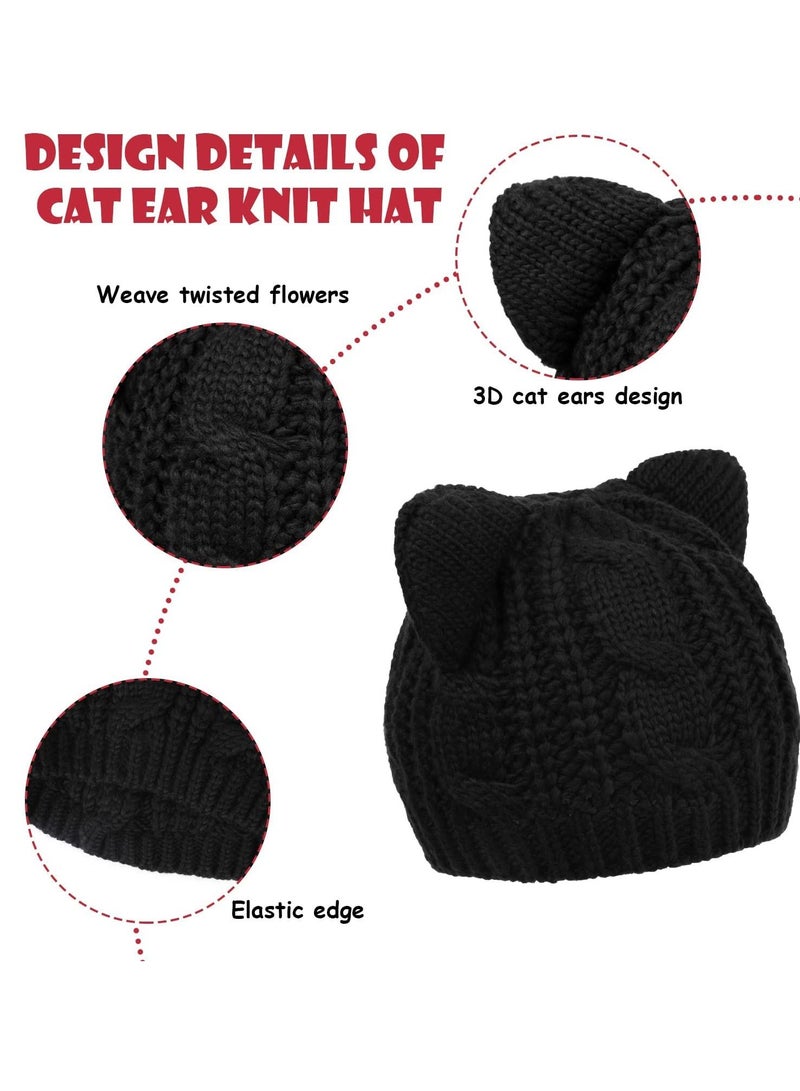 SYOSI Women Sweater Hats, 4 Pieces Knitted Berets for Fall Winter Soft Stretchy Girls Beanie Modeling Hats for Cold Weather and Dress Up - Image 4