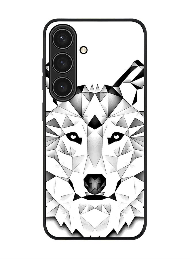 Stylizedd Rugged Black edge case for Samsung Galaxy S24, Slim fit Soft Case Flexible Rubber Edges Anti Drop TPU Gel Thin Cover- Poly Wolf - Image 1