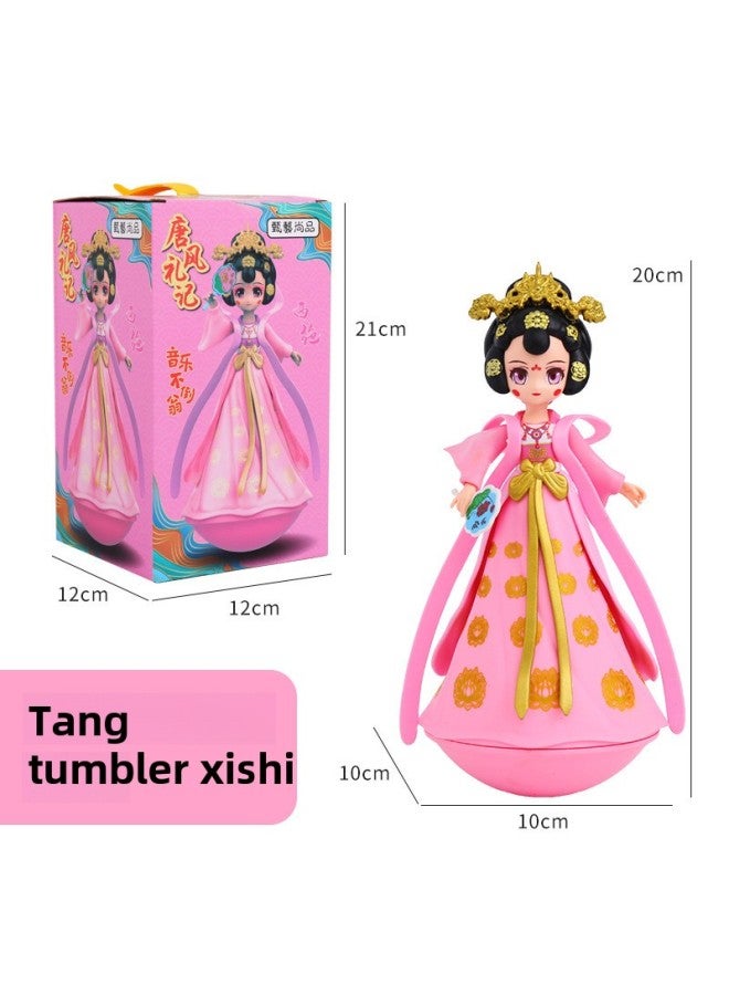 Datang Tumbler Little Sister Creative Xi'an Tourism Creative Doll Doll Toy Ornaments Gift-Color:American Women's Xishi - Image 1