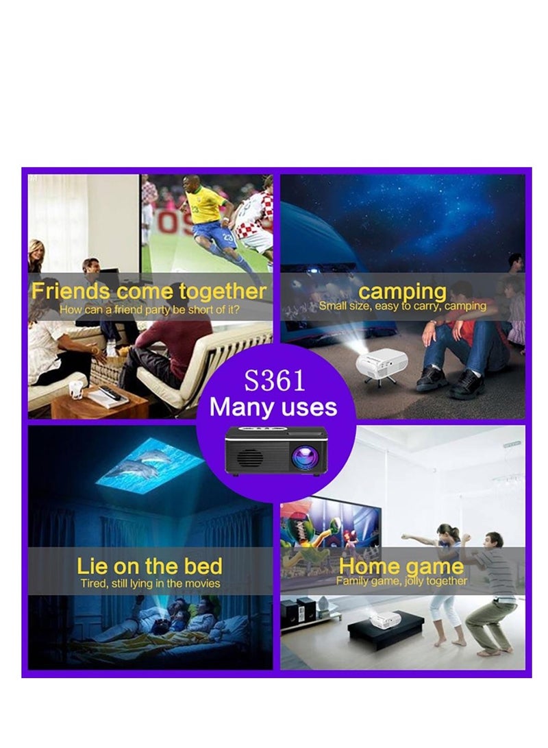 Portable Mini LED Projector, 1920*1080 Pixels 600 Lumens Projector, Home Media Player, Built-in Speaker  - Image 4
