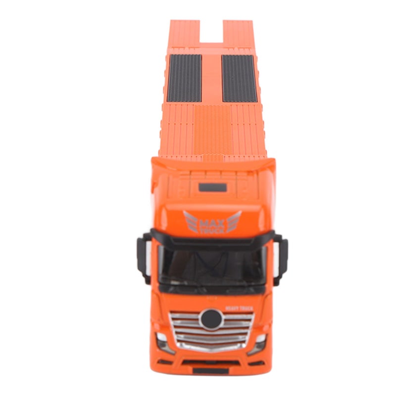 Alloy Engineering Flatbed Trailer Toy 1: 50 Trailer Toys For Kids Over 8 Years Old Static Model Orange - Image 1