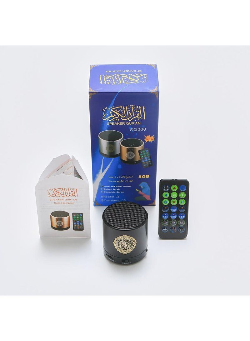 Siruiku Remote Control Speaker Portable Quran Speaker MP3 Player 8GB TF FM Quran USB Rechargeable Speaker, Secure Digital, Micro SD Black - Image 3
