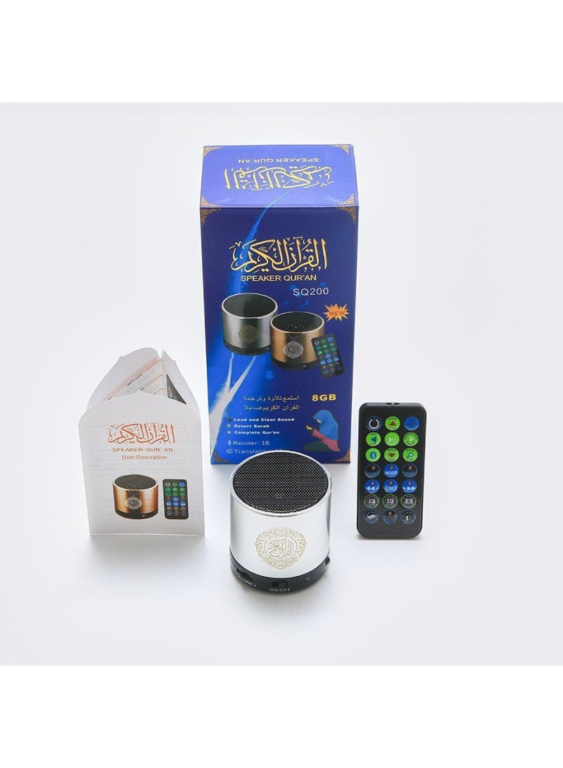 Siruiku Remote Control Speaker Portable Quran Speaker MP3 Player 8GB TF FM Quran USB Rechargeable Speaker, Secure Digital, Micro SD Black - Image 1