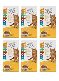 Webbox Lick e Lix Yoghurt with Cheese and Taurine 5 x 15g Sachets Pack of 6 