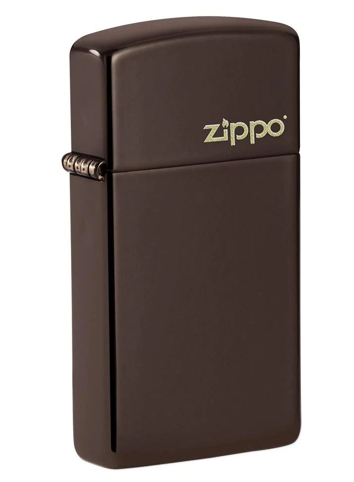Zippo 49266Zl Slim Brown Zippo Logo Brown Windproof Lighter - Image 1