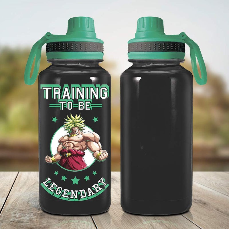 JUST FUNKY Dragon Ball Super Saiyan Goku Water Bottle w/Sporty Green Cap [BLACK 32oz] Hydro Tumbler Flask  Anime Plastic Water Bottle (OFFICIALLY LICENSED) - Image 5
