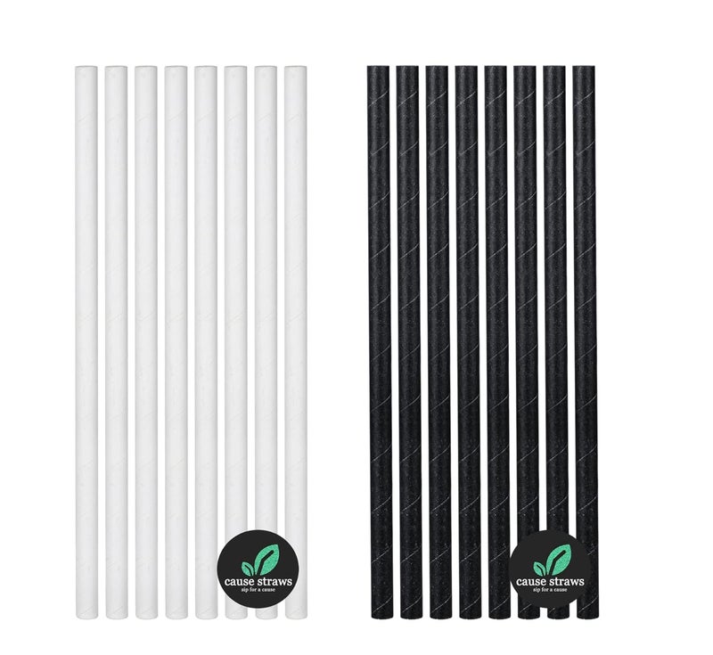 Cause Straws - Biodegradable Premium Drinking Straws | 100 Straws (8mm Wide) | White Colour | Best for Juice, Soft Drinks and Cocktails | Sip for A Cause | (8MM, White) - Image 5