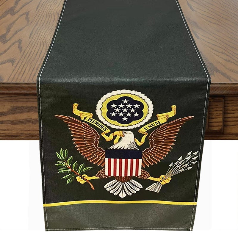 DodelyGz Patriotic Military US Army Table RunnerMemorial Day Independence Day Veterans Day Military US Army Theme Tablecloth Kitchen Dining Table Linen for Indoor Outdoor Home Party Decor 13 x 72 in