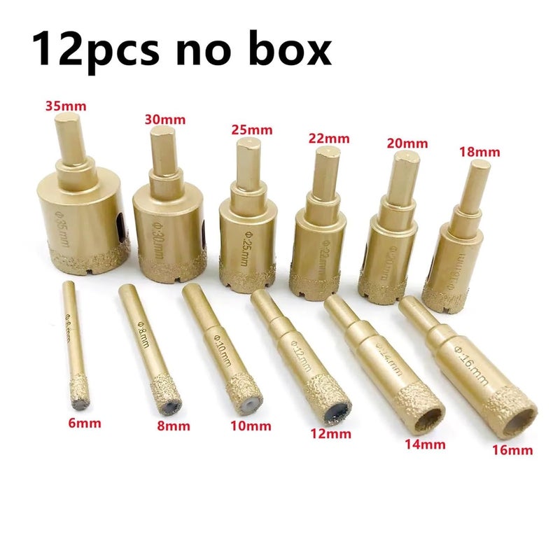 مجموعة مثاقب مطلية بالماس 10 قطع 6 35 مم طقم منشار ثقب للرخام الجرانيت البلاط - Image 5