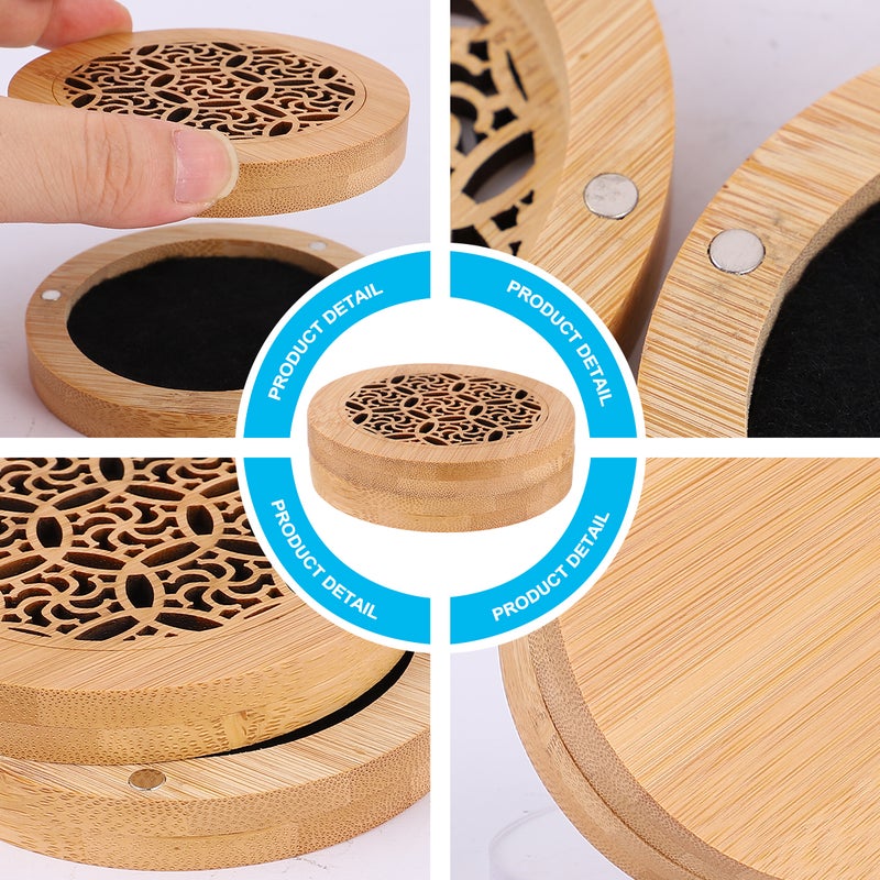 Incense Burner Indoor Incense Burner Aromatherapy Desktop Decoration Agarwood (Round Pattern, Wood Color) - Image 4
