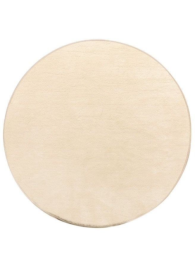 DANUBE HOME سجادة نوفا المخملية السميكة | نمط الألوان القابلة للغسل | سجادة بوليستر لتغطية الأرضيات | سجادة داخلية لغرفة المعيشة وغرفة الطعام وغرفة النوم 150X150 سم - كريمي - Image 2