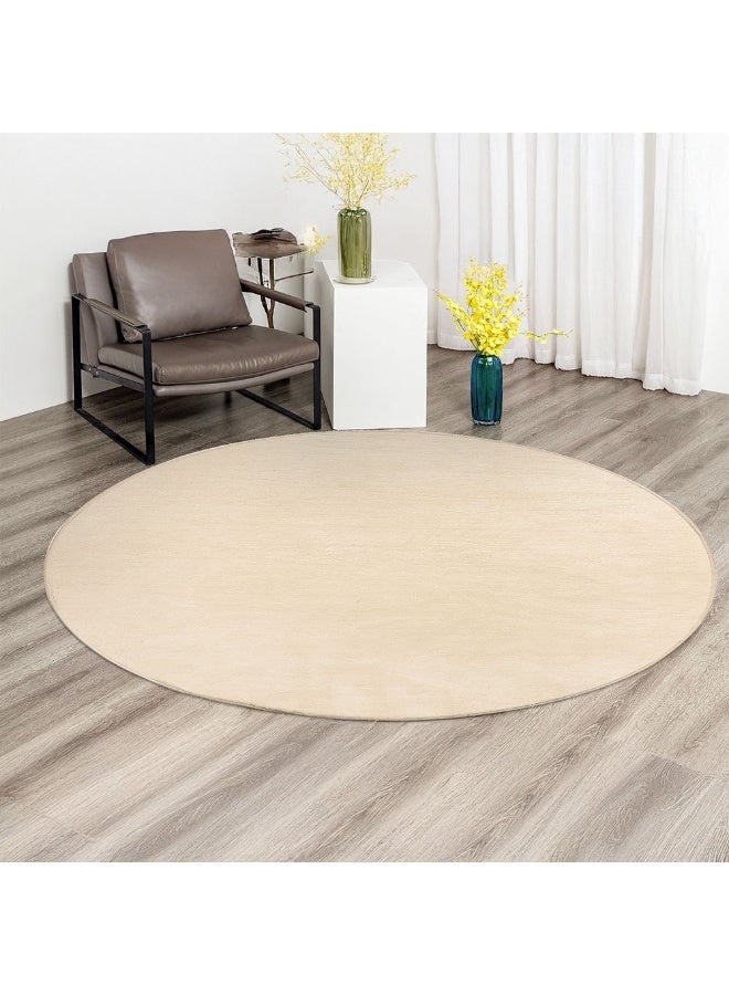 DANUBE HOME سجادة نوفا المخملية السميكة | نمط الألوان القابلة للغسل | سجادة بوليستر لتغطية الأرضيات | سجادة داخلية لغرفة المعيشة وغرفة الطعام وغرفة النوم 150X150 سم - كريمي - Image 1