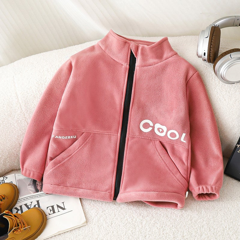 Autumn Austrian Velvet Kidsren'S Jacket New Double-Sided Thickeneded Medium And Large Kidsren'S Tops Winter Stand-Up Collar Long-Sleeved Outer Wear Kidsren'S Clothing - Image 4