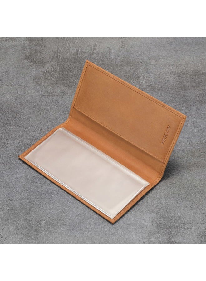 HISCOW Minimalist Checkbook Cover - Full Grain Leather (Vintage Brown) - Image 4