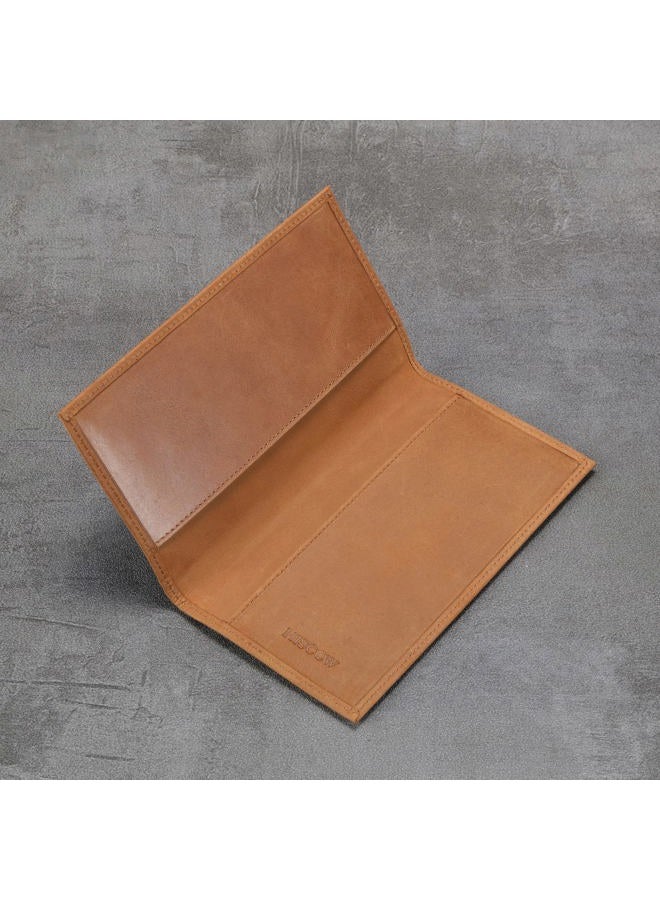 HISCOW Minimalist Checkbook Cover - Full Grain Leather (Vintage Brown) - Image 5