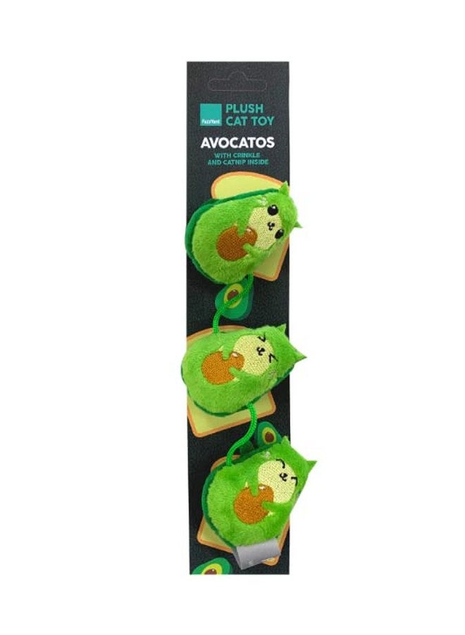 Fuzzyard Crinkle Plush Cat Toy with String and Catnip Inside (Avocatos) - Image 2