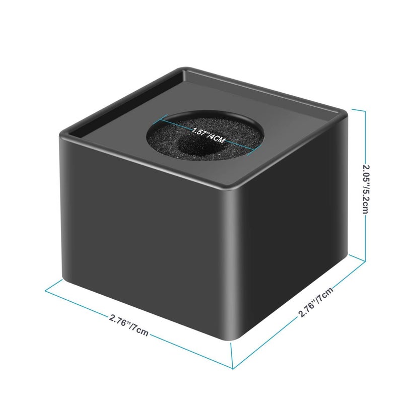 Onwon 2 Pieces Portable Square Cube Shaped Interview Mic Microphone Flag Station Logo Superior ABS Material, Black and White - Image 2