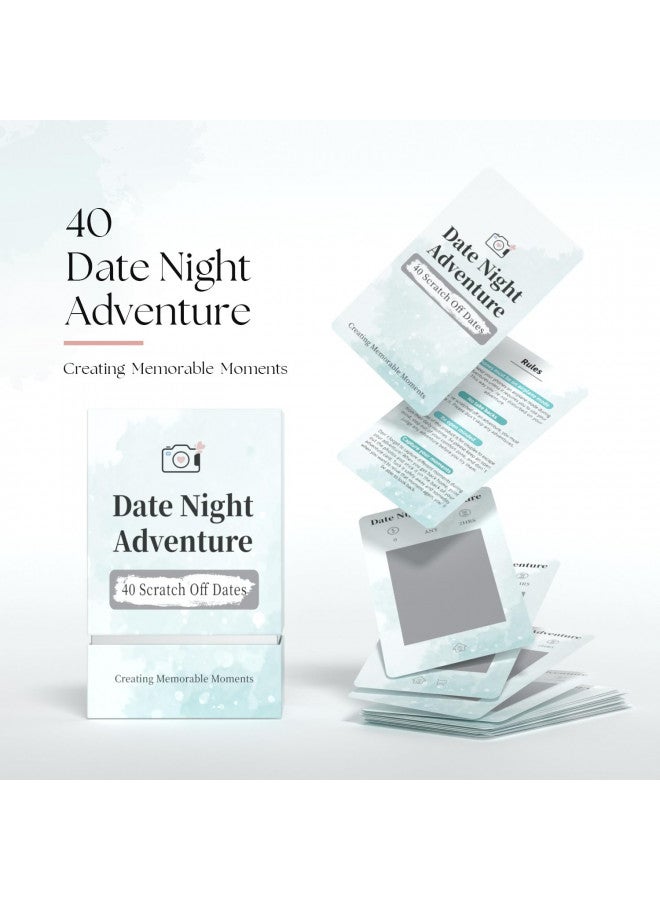 Tryuunion Tryuunion 40 Date Ideas for Couples Date Night - Unique Scratch Off Date Night Card Games, Gifts for Boyfriend - Romantic Newlywed and Wedding Anniversary Couples Gifts for Him, Husband or Wife  - Image 2