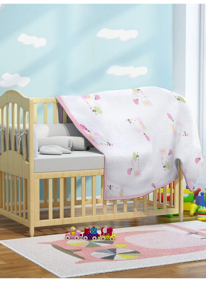 My Milestones - 100% Cotton Muslin Baby Blanket - 4 Layered (43X43 Inches) - Dutch Country Pink - Image 1