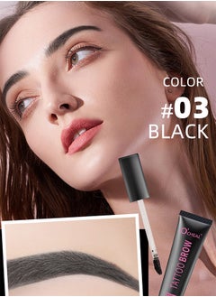 OCHEAL Tattoo Brow - Peel Off Tint Waterproof Sweatproof 3 Days Long Lasting Peel Off Tattoo Brow Gel Peel Off Tint Eyebrow Gel with Mascara Brush and Three Eyebrow Shapes Eyebrow Glue Black #03  - Image 2