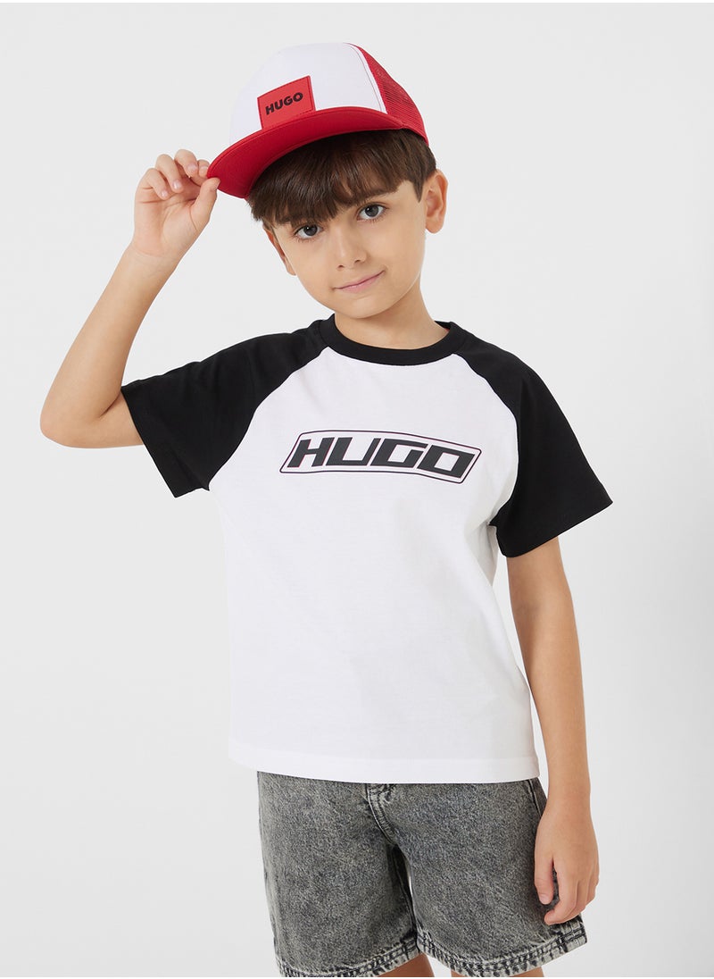 HUGO Kids Logo Color Block T-Shirt  - Image 1