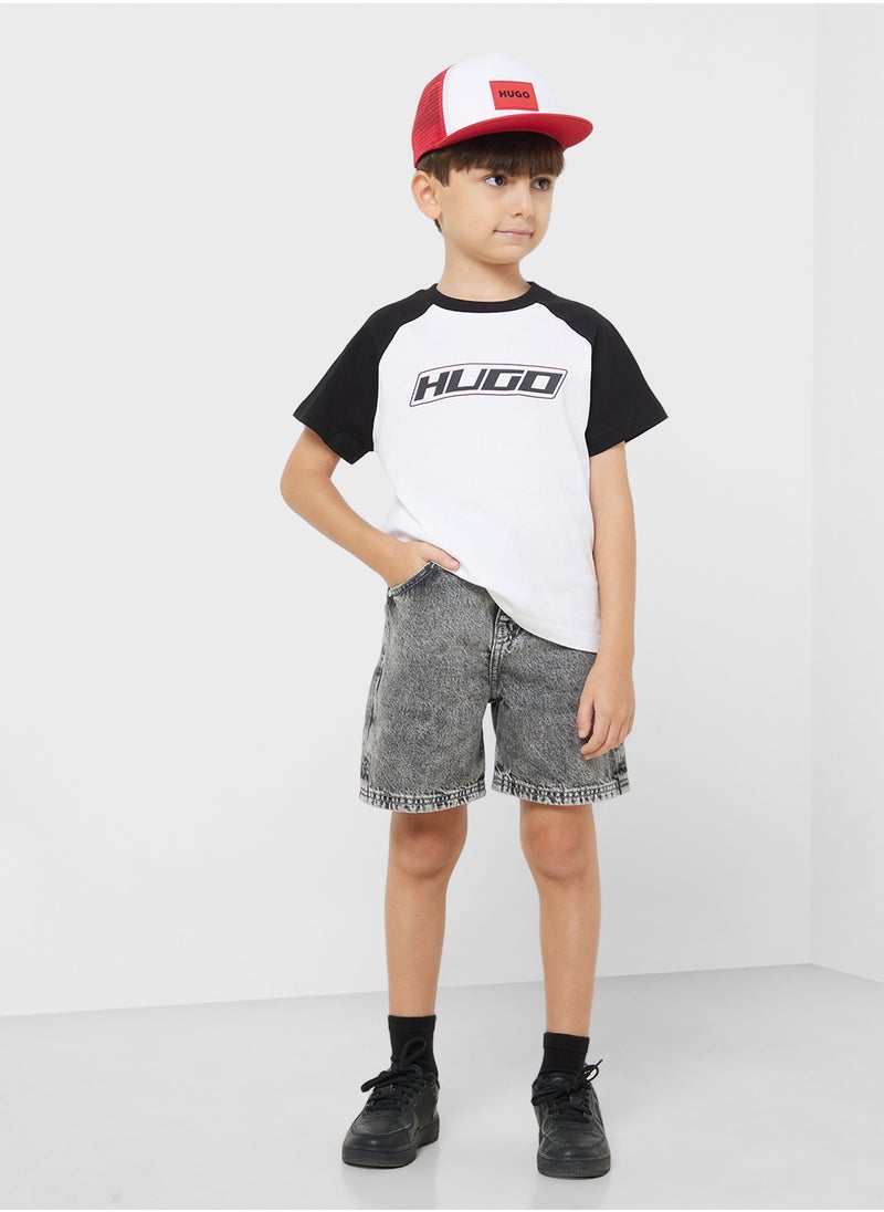 HUGO Kids Logo Color Block T-Shirt  - Image 4