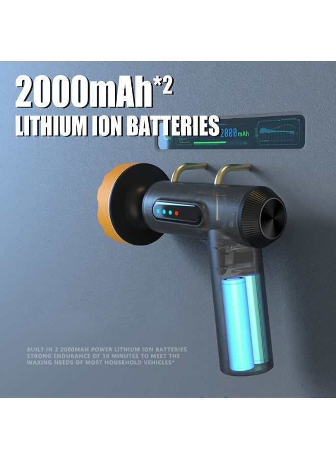 آلة تلميع السيارات اللاسلكية بشاشة رقمية - أداة تلميع وتلميع كهربائية صغيرة لإصلاح الخدوش، مناسبة لجمال السيارة، آلة تلميع السيارات، آلة التلميع والتلميع، ملمعات للمركبات، مجموعة تلميع السيارات، آلة تلميع السيارات، معدات العناية بالسيارات، التفاصيل الآلية، أداة خفيفة الوزن، ملمع محمول، بنية متينة، عملية سلسة، أداة تطبيق الشمع، العناية بالسيارات في المنزل، ميكانيكا السيارات - Image 2