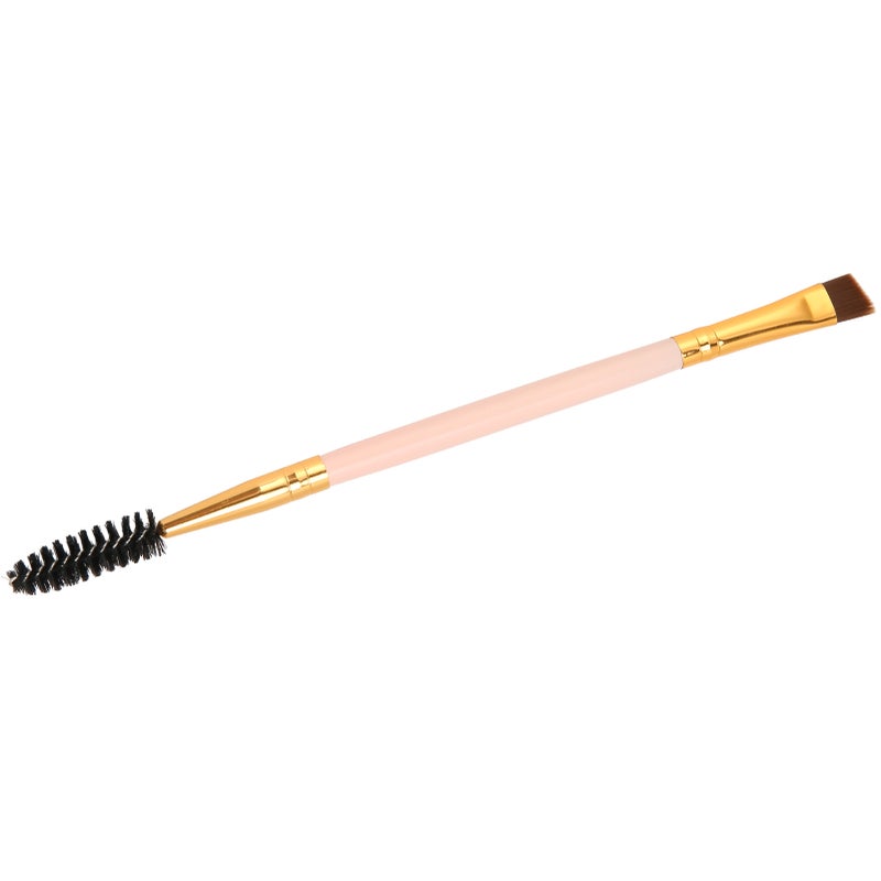 Double Ended Eyebrow Eyelash Brush Angled Brow Brush Eyebrow Makeup Cosmetic BrushPink - Image 4