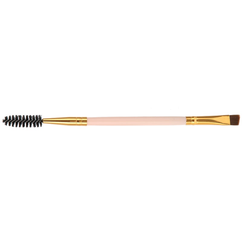 Double Ended Eyebrow Eyelash Brush Angled Brow Brush Eyebrow Makeup Cosmetic BrushPink - Image 1