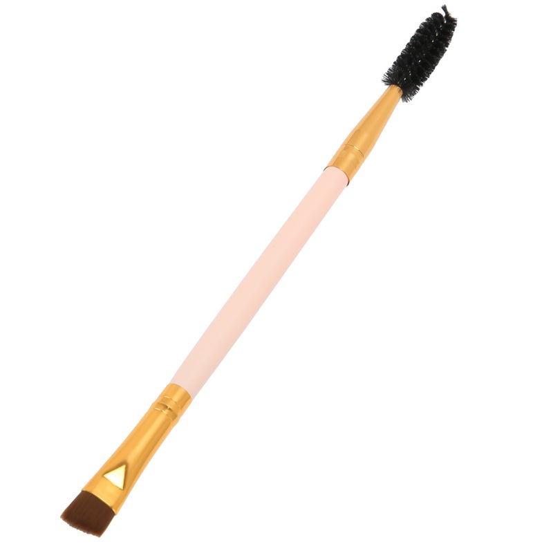 Double Ended Eyebrow Eyelash Brush Angled Brow Brush Eyebrow Makeup Cosmetic BrushPink - Image 3