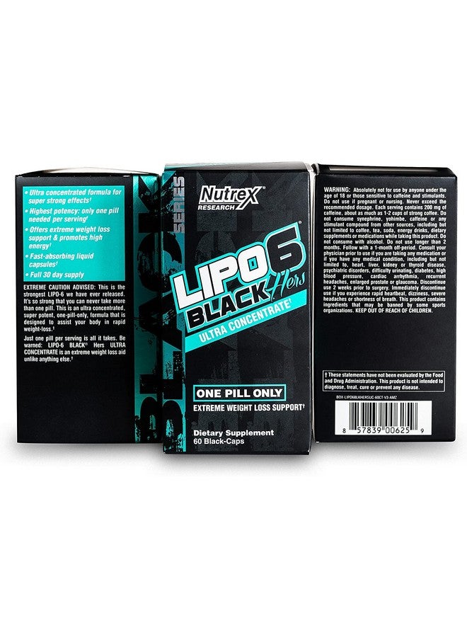 Nutrex Research Nutrex Research Lipo-6 Black Hers Ultra Concentrate Pills For Women Metabolism Booster 60 Diet Pills - 1 Count  - Image 2