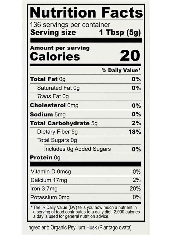 Anthony's Organic Whole Psyllium Husks, 1.5 lb, Dietary Fiber, Gluten Free, Non GMO, Keto Friendly - Image 3