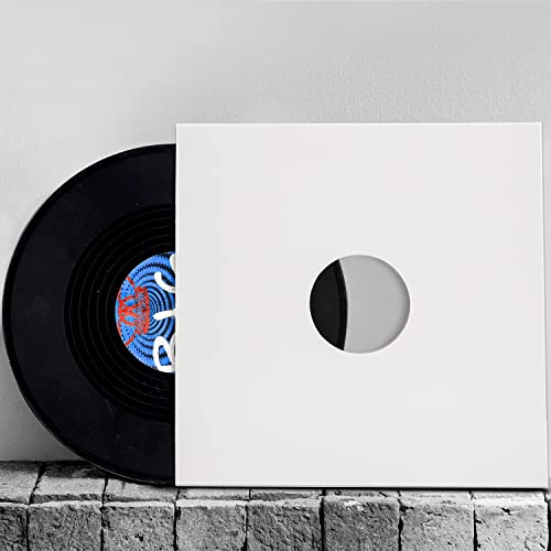 Facmogu 10PCS 12in Vinyl Record Jackets, Thickened 350gsm Cardboard LP Covers, Acid Free Archival Album Sleeves for 33 RPM Collection Storage - White - Image 4