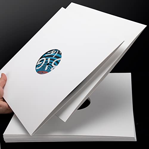 Facmogu 10PCS 12in Vinyl Record Jackets, Thickened 350gsm Cardboard LP Covers, Acid Free Archival Album Sleeves for 33 RPM Collection Storage - White - Image 3