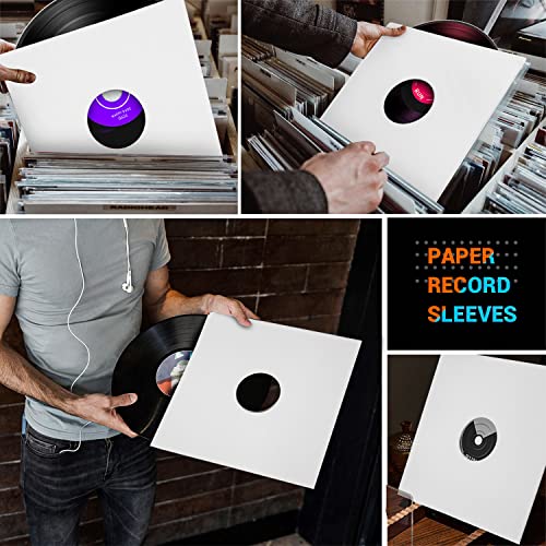 Facmogu 10PCS 12in Vinyl Record Jackets, Thickened 350gsm Cardboard LP Covers, Acid Free Archival Album Sleeves for 33 RPM Collection Storage - White - Image 5