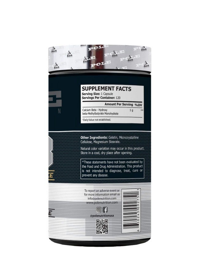 التغذية القطب Pole Nutrition HMB Strength And Performance - مكمل غذائي بيتا هيدروكسي نقي لدعم صحة القلب | 120 كبسولة، ضروري للقوة والأداء - Image 3