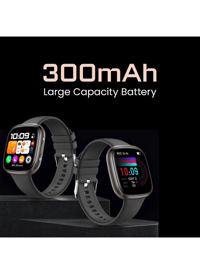 AcceOn Aether X ACC-SWM1 Smart Watch – 1.72" HD Display, Bluetooth Calling, IP68 Waterproof, Sports & Health Tracking, Long Standby – Includes Extra Metal Strap – Black - Image 5