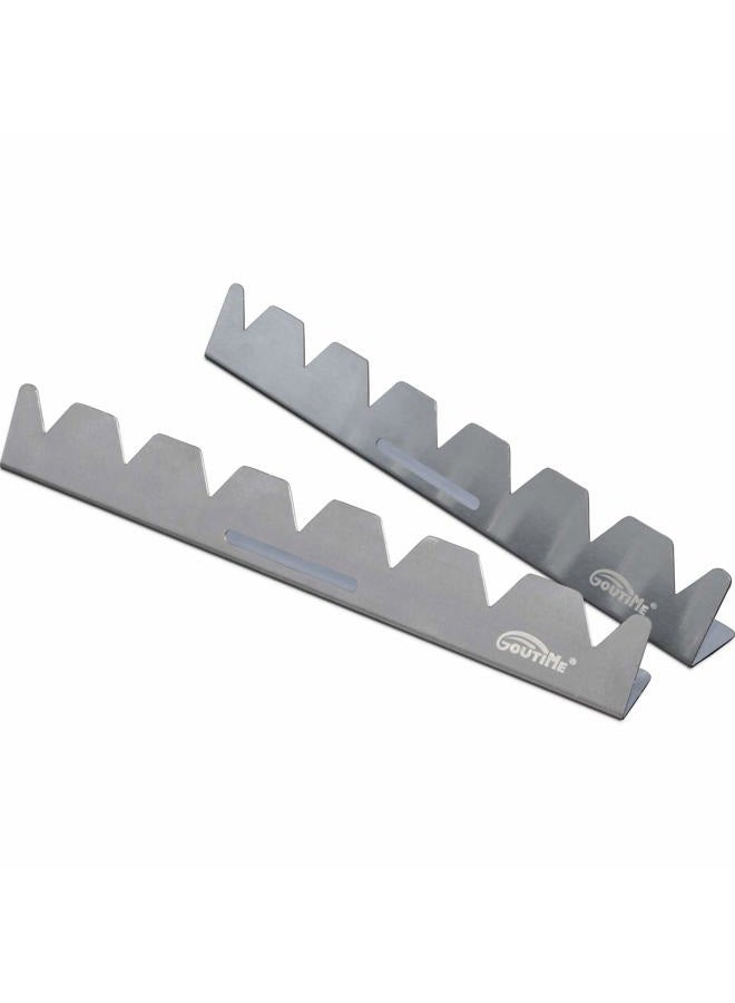 GOUTIME Stainless Steel Shish Kabob Skewer Rack with Storage Bag, Universal Barbecue BBQ Skewers Holder for Grill - Image 1