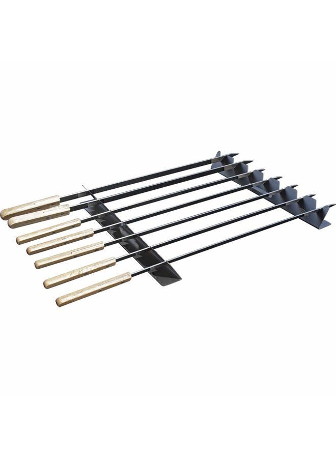 GOUTIME Stainless Steel Shish Kabob Skewer Rack with Storage Bag, Universal Barbecue BBQ Skewers Holder for Grill - Image 4