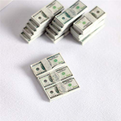 SXFSE 1:12 Dollhouse Miniature Scene Model Mini 150 Pieces Dollar Bills Set (Multicolored) - Image 3