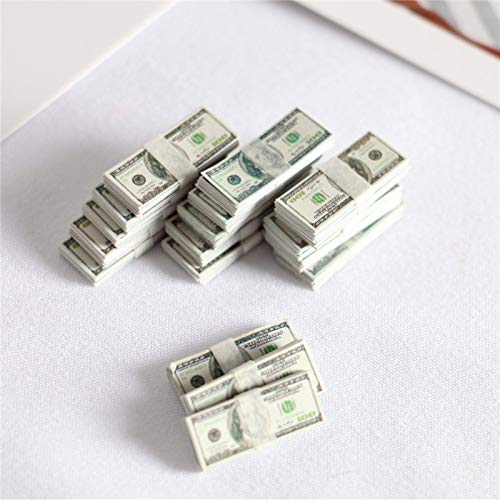 SXFSE 1:12 Dollhouse Miniature Scene Model Mini 150 Pieces Dollar Bills Set (Multicolored) - Image 5