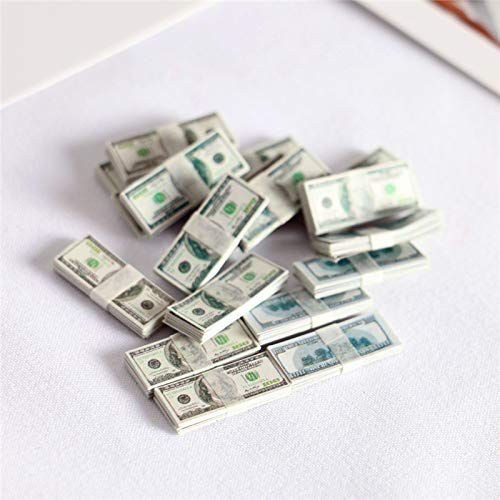 SXFSE 1:12 Dollhouse Miniature Scene Model Mini 150 Pieces Dollar Bills Set (Multicolored) - Image 4
