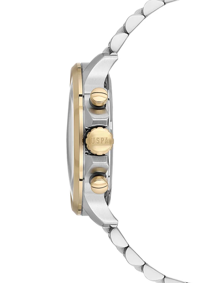 U.S. Polo Assn. New Stainless Steel Bracelet Quartz Multifunction Watch for Men, 43mm