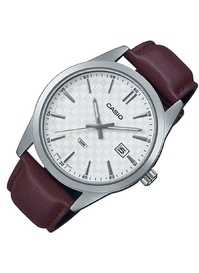 CASIO Men Watch Analog Date Display White Dial Leather Band MTP-VD03L-5AUDF  - Image 2