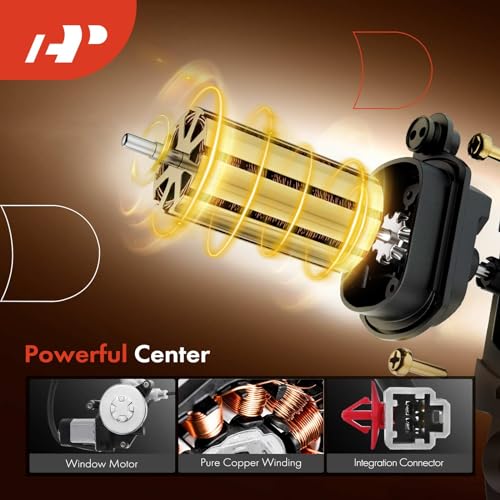 A-Premium Electric Power Window Regulator with Motor Compatible with Honda Element 2003-2011 Front Driver and Passenger Side 2-PC Set - Image 4