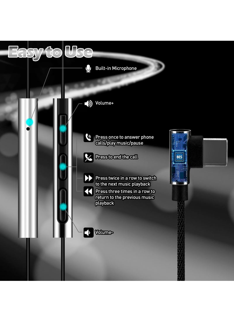 SYOSI - USB C Headphones for Samsung Galaxy S23 S22 S21 Ultra,Compatible with iPhone 15 Pro Max Plus, Wired Earbuds with Mic, Noise Isolation Type C Earphones for Google Pixel - Image 1