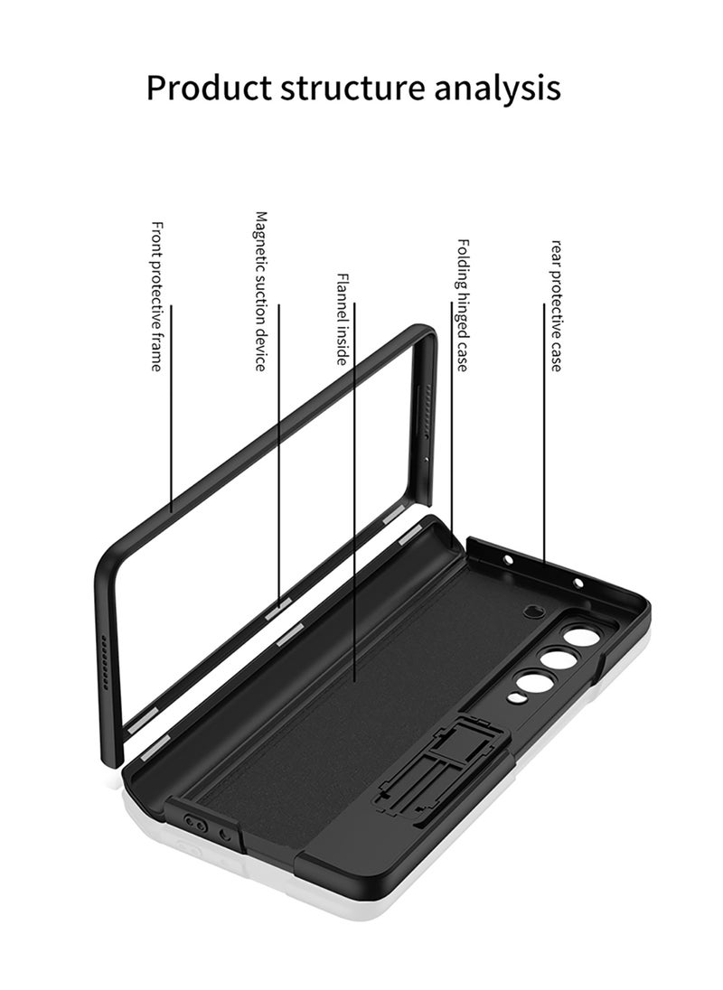 Rock Pow Kickstand Magnetic Phone Case For Samsung Galaxy Z Fold 5 5G  - Image 3