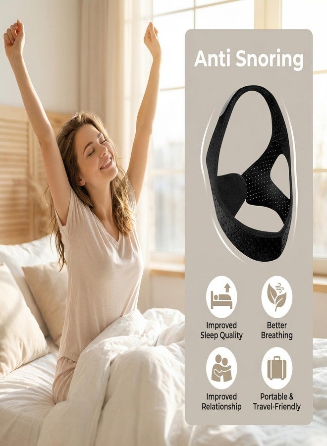 Rhostry Anti Snoring Chin Strap for Sleeping Adjustable, Breathable Sleep Chin Strap for Snoring, Snoring Chin Strap Jaw Support, Chin Strap for Mouth Breathing, Black - Image 5